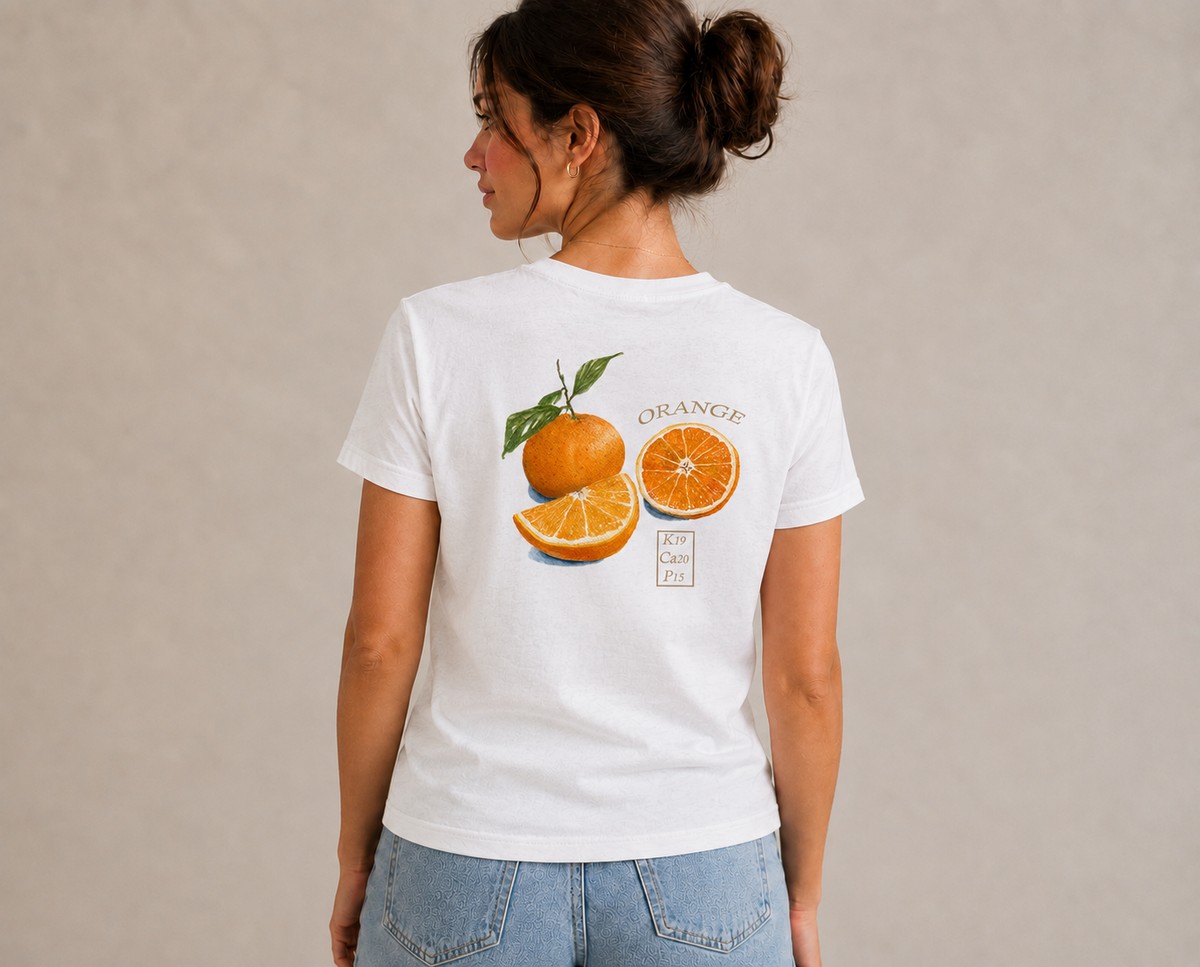 Fruit Print T-shirt | Orange