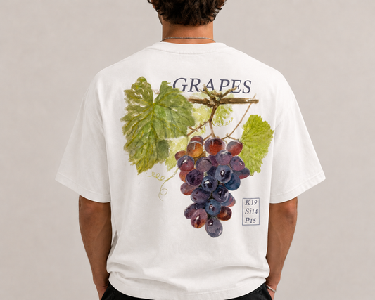 Heavyweight Oversized T-shirt Backprint | Grapes