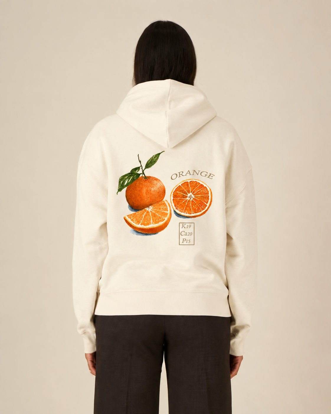 Hoodie Backprint Fruit Orange