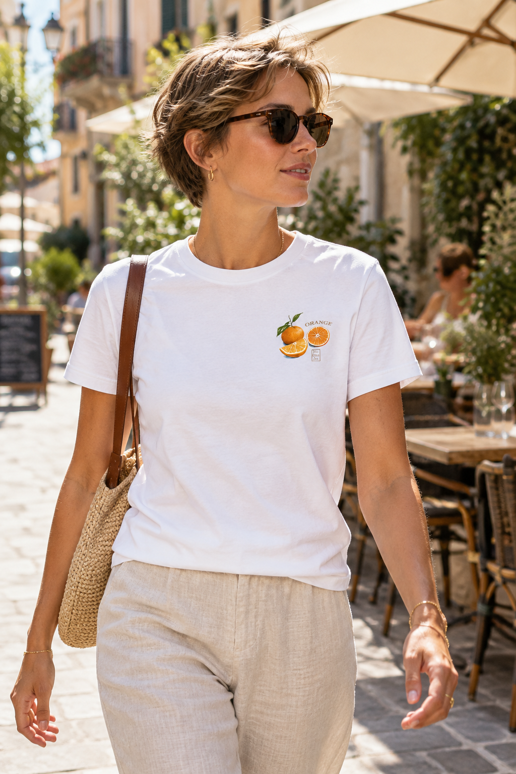 Fruit Print T-shirt | Orange — Chestprint