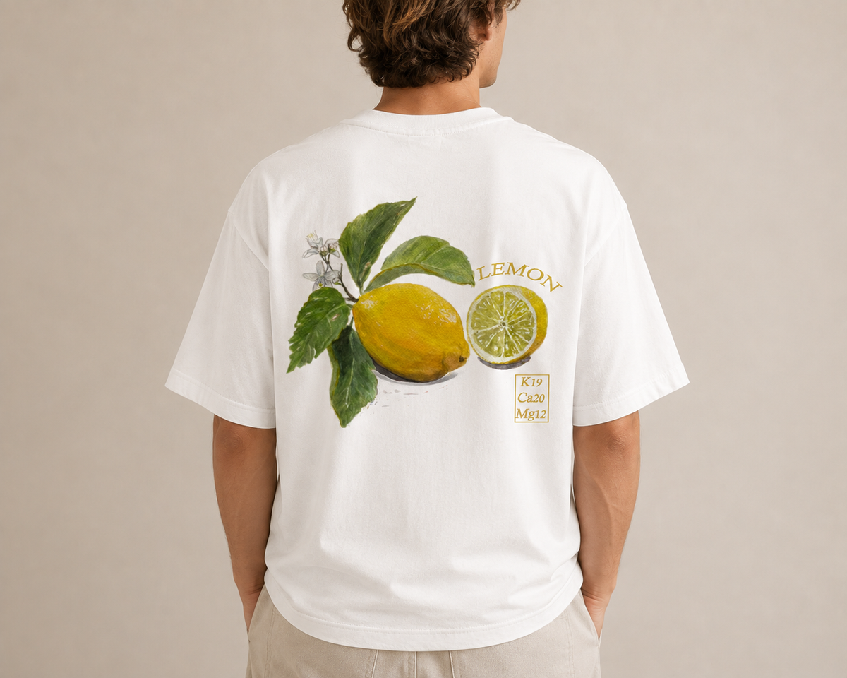 Heavyweight Oversized T-shirt Backprint | Lemon